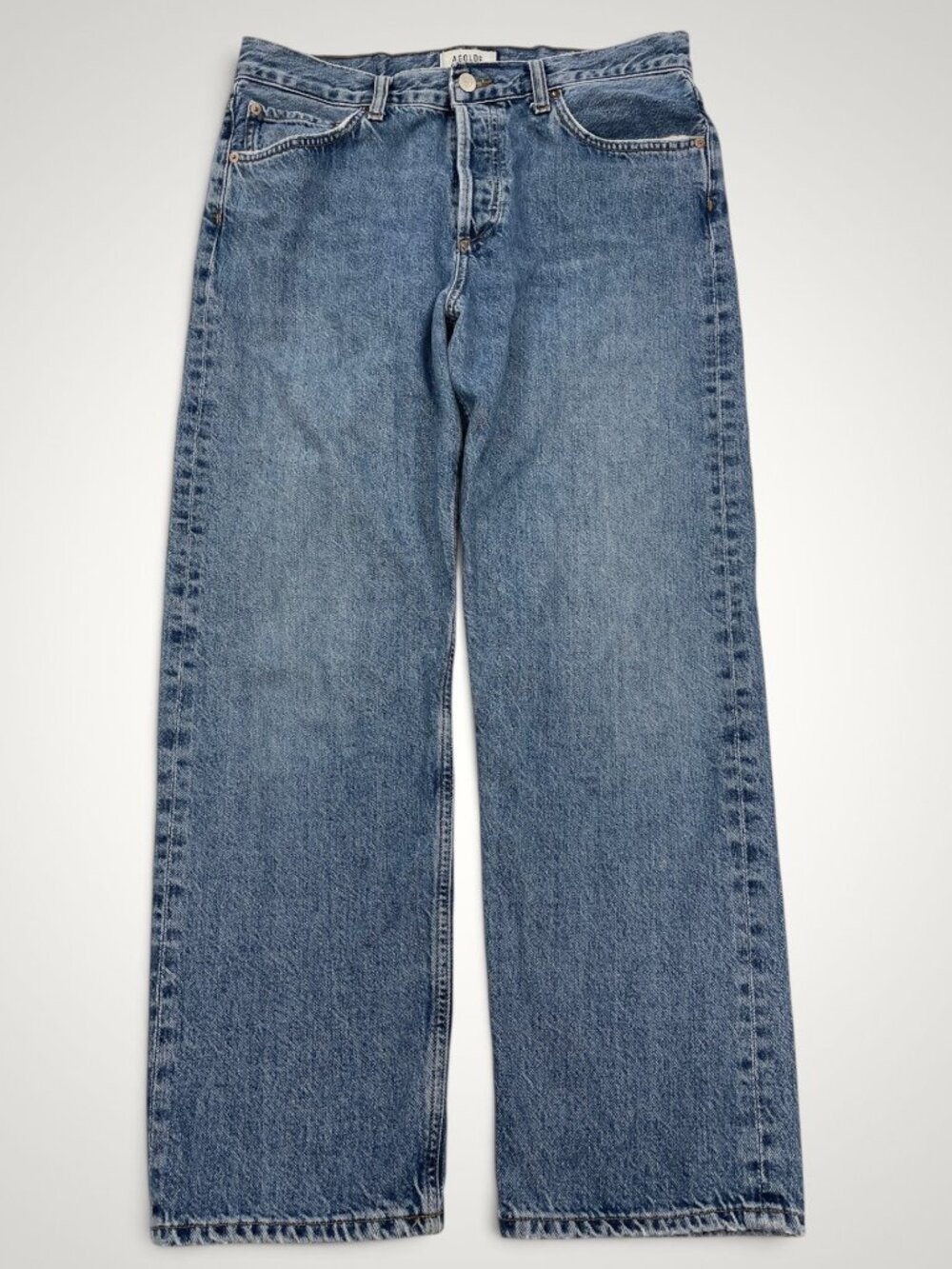 AGOLDE Blue Wyman Low Rise Straight Leg Organic Cotton Jeans Women’s 28